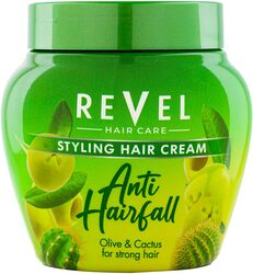 Revel Hair Care Anti Hair Fall Styling Hairs Cream For Men & Women 400ml, Olive & Cactus for Strong Hair, Damage Control Oil, Anti Breakage